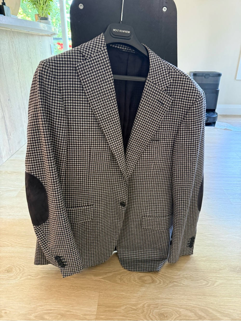 Canali Men's Black & White Houndstooth Blazer